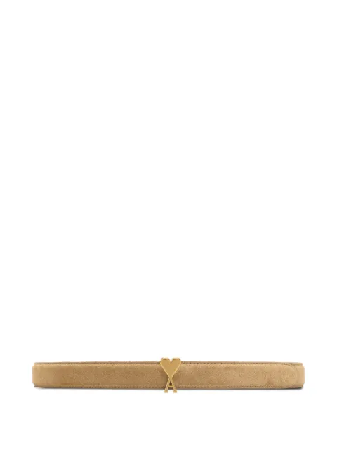 AMI Paris cowhide leather Ami De Coeur buckle belt Neutrals E26UBL209AL0190
