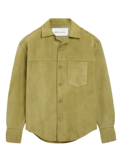 AMI Paris buttoned chest-pocket overshirt Green E26USH826LH0059