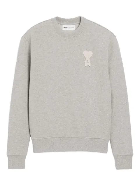 AMI Paris cotton knitted Ami De Coeur sweatshirt Grey USW787730