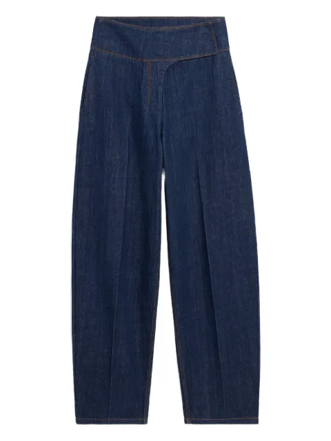 AMI Paris cotton wrapped belted ballon fit jeans Blue E26FTR872DE0122