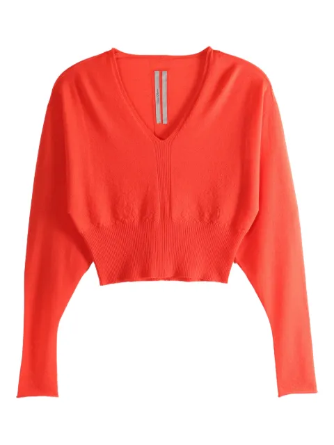 Rick Owens V-neck ribbed sweater Orange RP01F6665WS