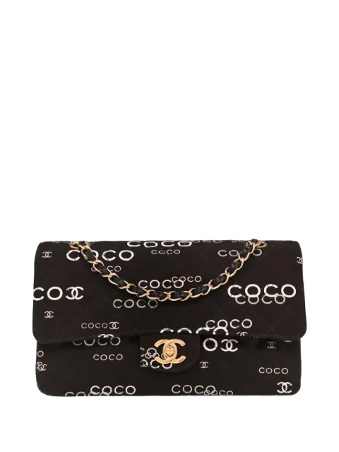 CHANEL Pre-Owned 2001-2003 medium classic Double Flap shoulder bag Black 195963