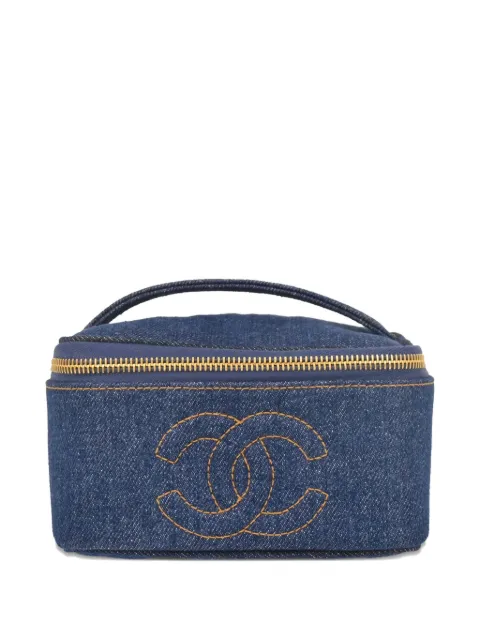 CHANEL Pre-Owned 1997 Vanity denim top-handle handbag Blue 186552