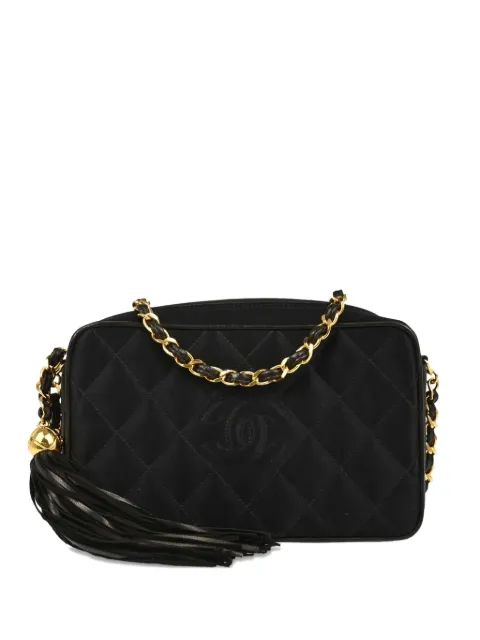 CHANEL Pre-Owned 1992 quilted chain camera bag Black 186608