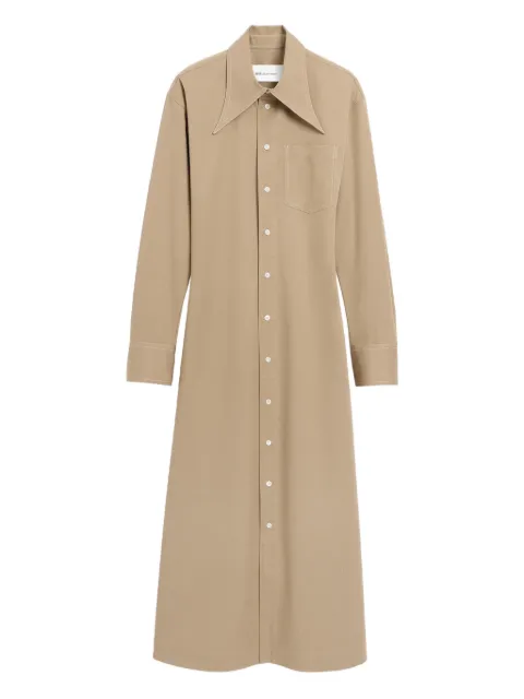 AMI Paris cotton fitted shirt dress Neutrals E26FDR661CO0214