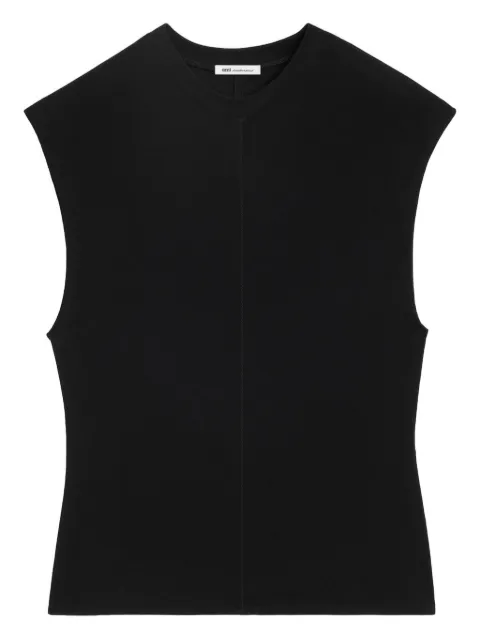 AMI Paris jersey sleeveless fitted top Black E26UTP832JE0223