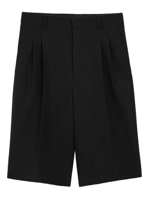 AMI Paris new wool low waist wide bermuda shorts Black E26HSO827WV0195