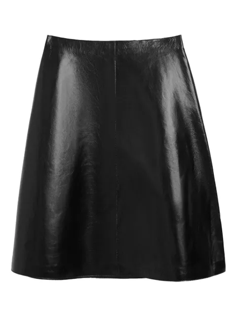 AMI Paris lamb leather midi trapeze skirt Black E26FSK465LH0065