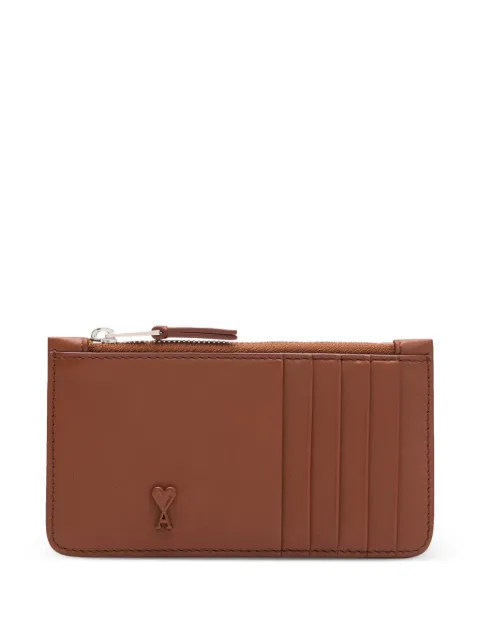 AMI Paris Ami De Coeur zipped card holder Brown E26USL703AL0138