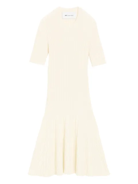 AMI Paris knit mini godet dress Neutrals E26FDR671KN0160