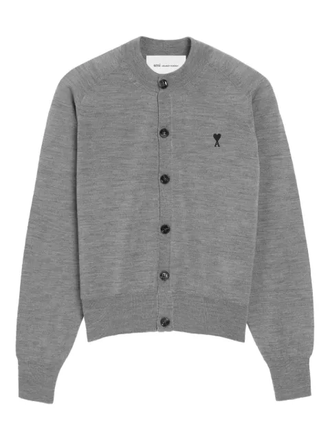 AMI Paris wool crewneck Ami De Coeur cardigan Grey H26FKC386KN0039