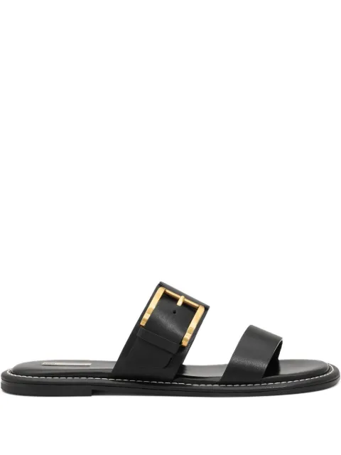 AMI Paris cow leather buckle sandals Black E26FSV833AL0181