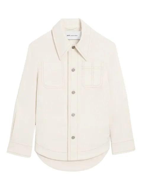 AMI Paris button-up shirt jacket Neutrals E26UJK874CO0211