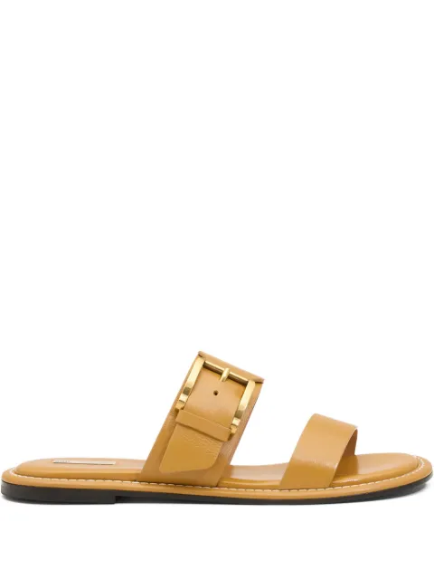 AMI Paris cow leather buckle sandals Brown E26FSV833AL0181
