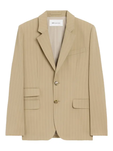 AMI Paris new wool single breasted boxy jacket Neutrals E26FBV763WV0197