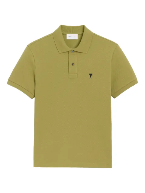 AMI Paris cotton short sleeves Ami De Coeur polo shirt Green E26HPL411760