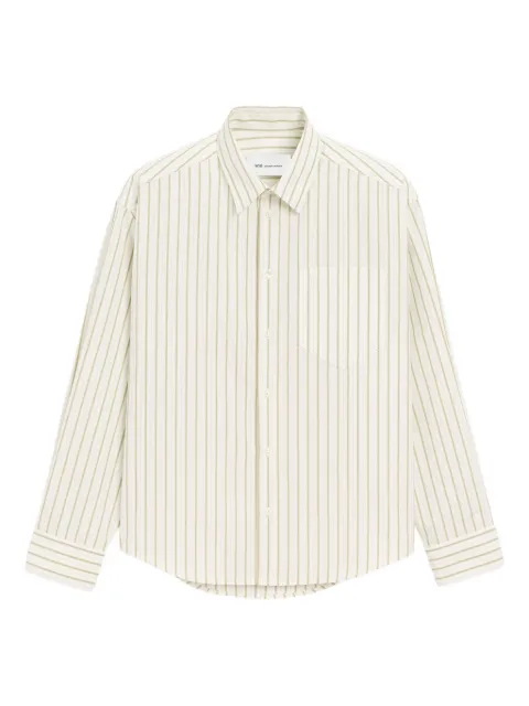 AMI Paris striped cotton Ami De Coeur boxy shirt White E26USH766CO0220