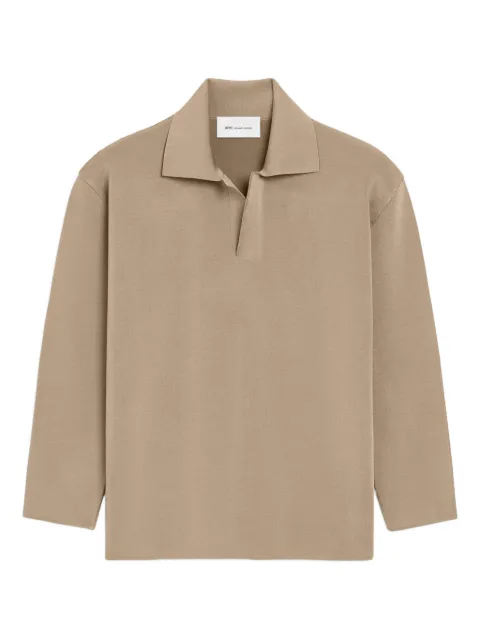 AMI Paris wool long sleeves polo Neutrals E26HPL433KN0158