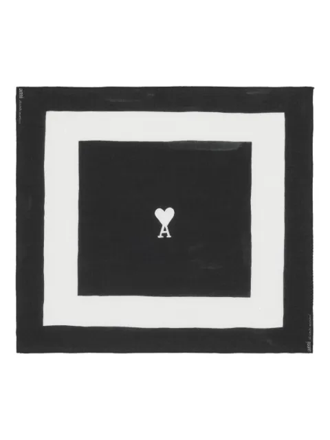 AMI Paris Ami De Coeur printed scarf Black H26USF692AW0033