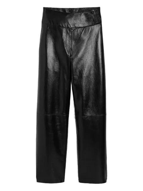 AMI Paris lamb leather wrapped belted trousers Black E26FTR870LH0065