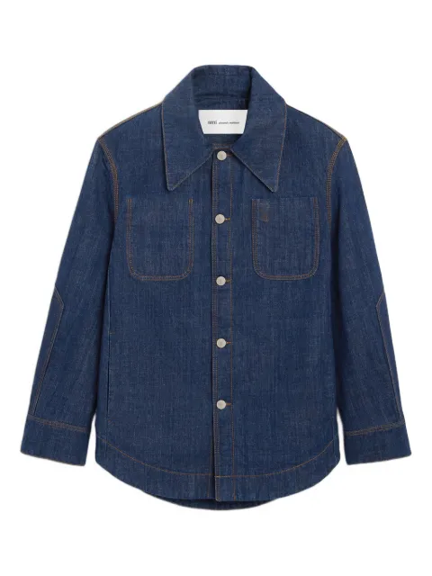 AMI Paris Ami De Coeur buttoned overshirt Blue E26UJK899DE0122