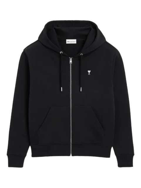 AMI Paris Ami de Coeur zip-up hoodie Black H26HSW765730