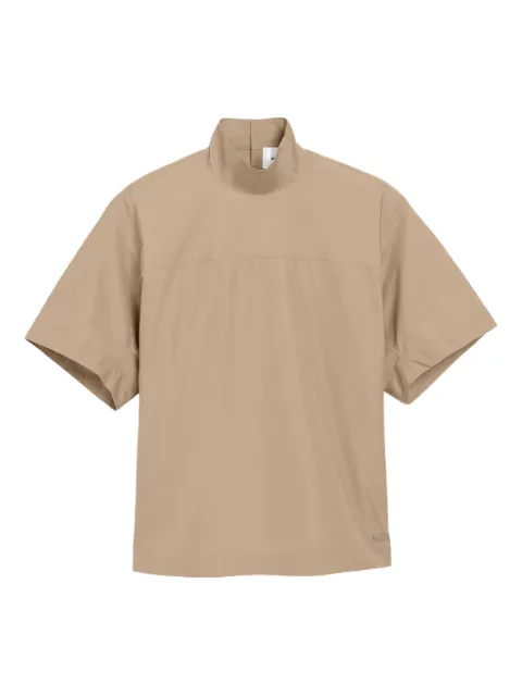AMI Paris cotton stand up collar buttoned T-top Neutrals E26FTP835CO0063