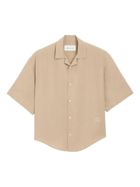 AMI Paris short sleeve embroidered Ami Paris boxy shirt Neutrals E26HSH830VI0036