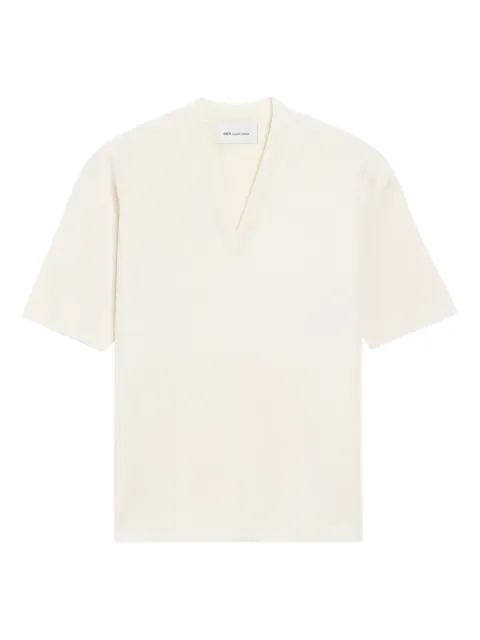 AMI Paris wool short sleeves v neck sweater Neutrals E26FKS861KN0158
