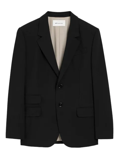 AMI Paris new wool straight single breasted jacket Black E26HBV763WV0194