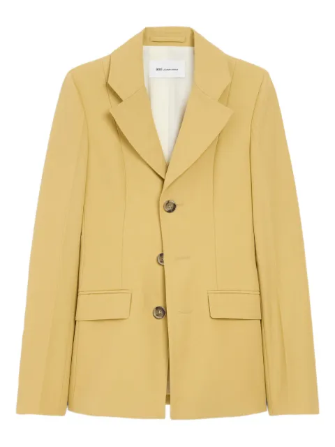 AMI Paris new wool single breasted fitted jacket Yellow E26FBV762WV0195