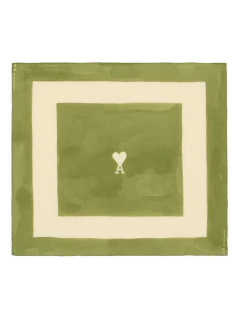 AMI Paris Ami De Coeur printed scarf Green E26USF692AW0033
