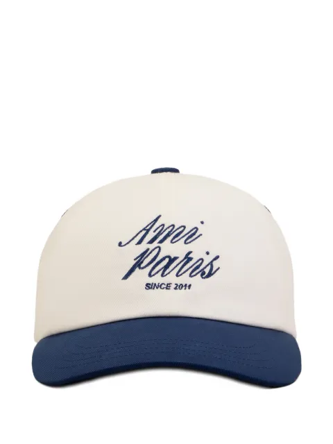 AMI Paris blue and white bicolor cotton Ami Paris cap Neutrals E26UCP278AW0041