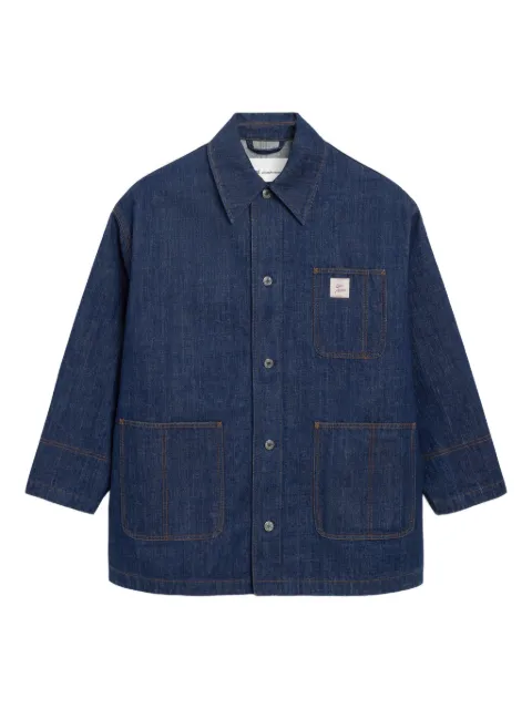 AMI Paris heritage-label denim jacket Blue E26UJK898DE0122
