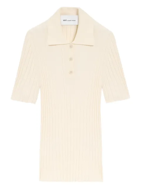 AMI Paris knit short sleeves polo Neutrals E26FPL437KN0160