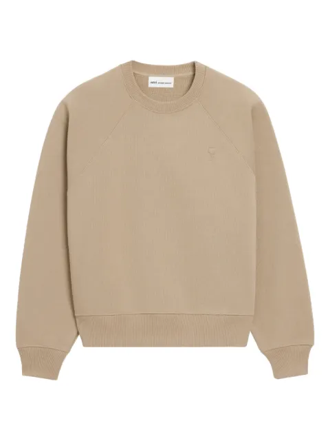 AMI Paris Ami De Coeur embossed raglan sweatshirt Neutrals E26USW757747