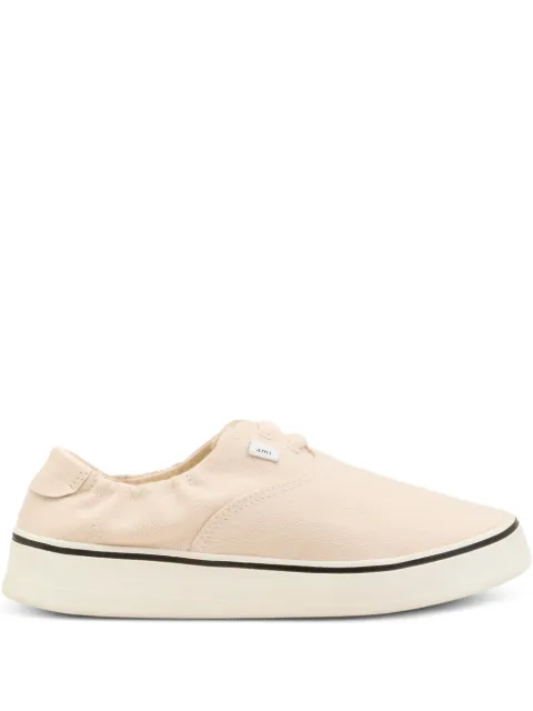 AMI Paris washed canvas tennis sneakers Neutrals E26USN507AW0025
