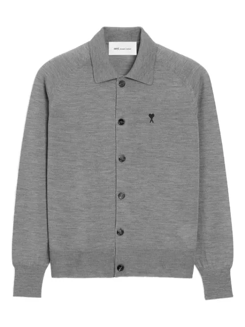 AMI Paris Ami de Coeur long-sleeve cardigan Grey H26HKC385KN0039