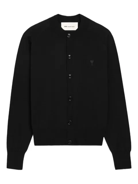 AMI Paris wool crewneck Ami de Coeur cardigan Black E26FKC386KN0039