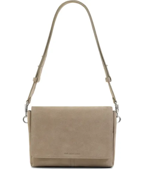 AMI Paris cow leather flap messenger Carrousel bag Grey E26ULL731AL0182