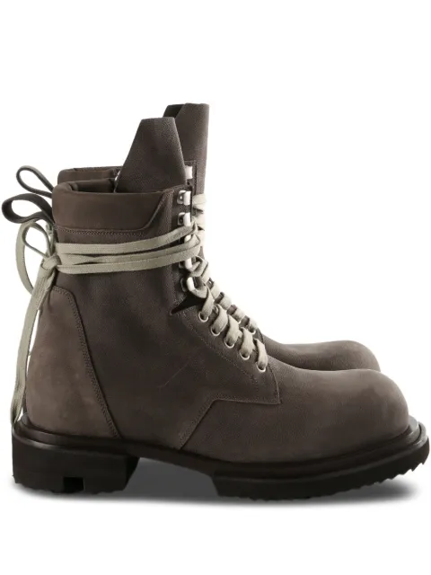 Rick Owens lace-up zip boots Grey RU01F2829LCNW