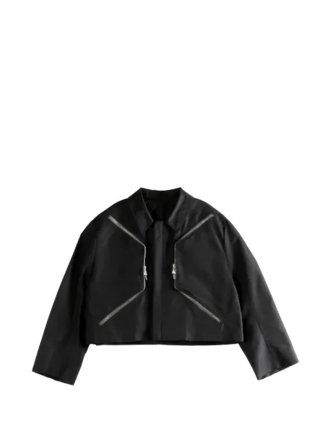 Rick Owens zip-up cropped jacket Black RU01F2795CDU