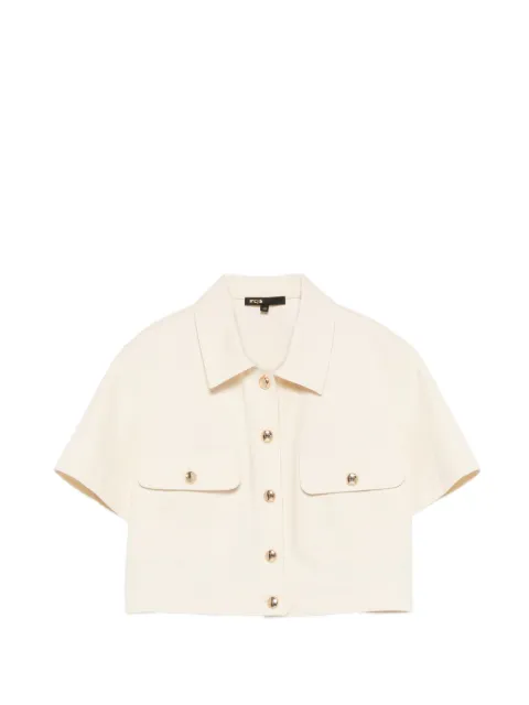 Maje short-sleeved cropped jacket Neutrals MFPVE00790