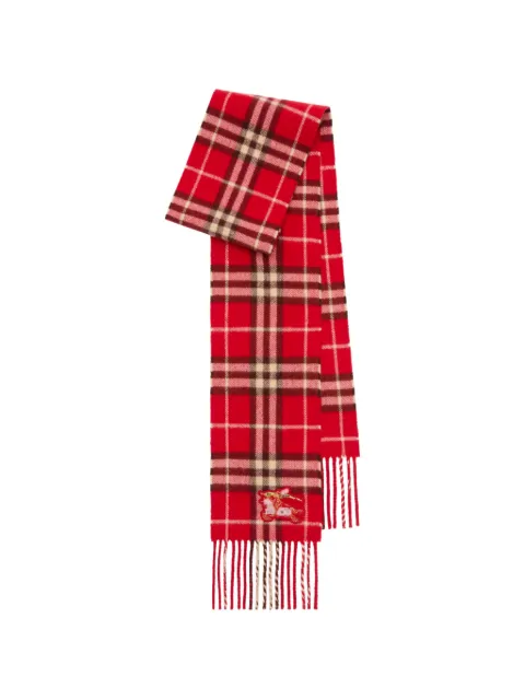 Burberry narrow Check cashmere scarf Red 8118741