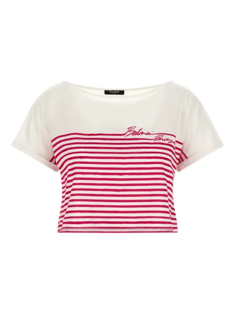 Balmain Marinière striped T-shirt White GF1EE150GF53
