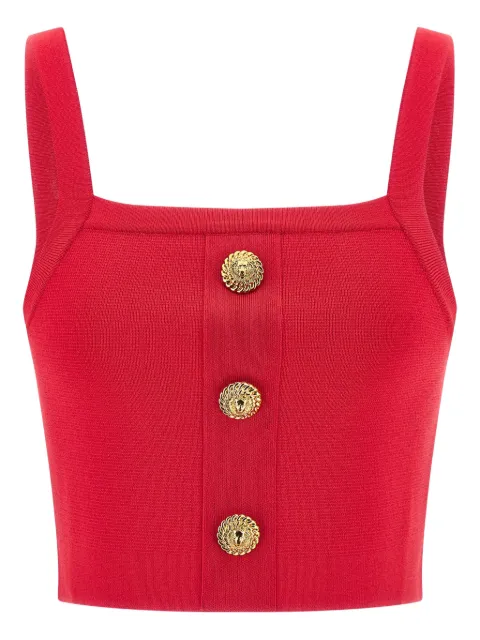 Balmain button-detail top Red GF1AA415KJ43