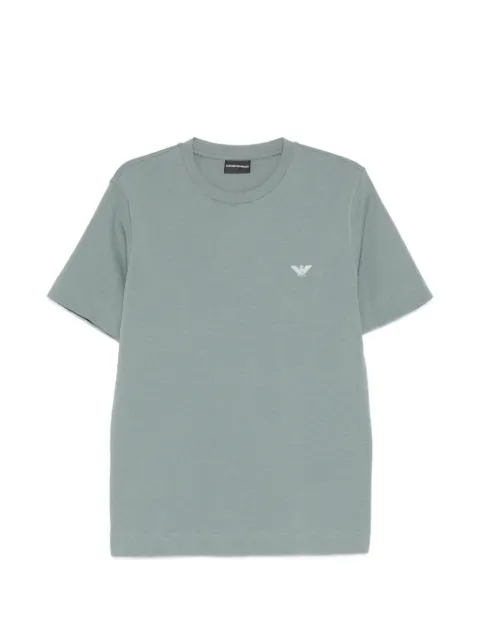 Emporio Armani eagle-embroidery crew-neck T-shirt Blue EM005396AF13715