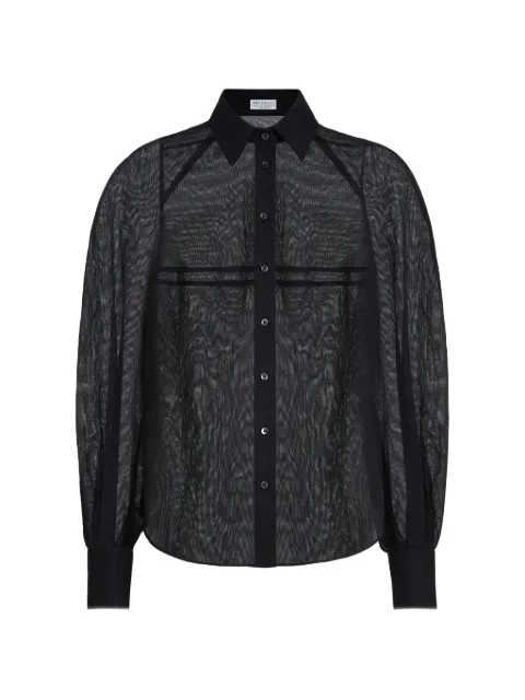 Brunello Cucinelli monili cotton shirt Black MH750MO516C099