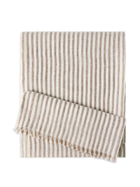 Brunello Cucinelli striped fringed scarf Neutrals MSCDAGL70CNZ65