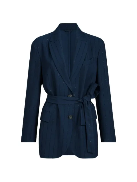 Brunello Cucinelli chalk stripe blazer Blue ML5927367C2061
